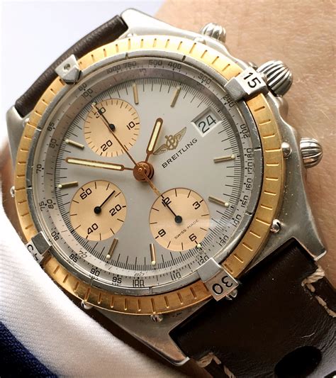 2 tone breitling watch|vintage Breitling chronomat.